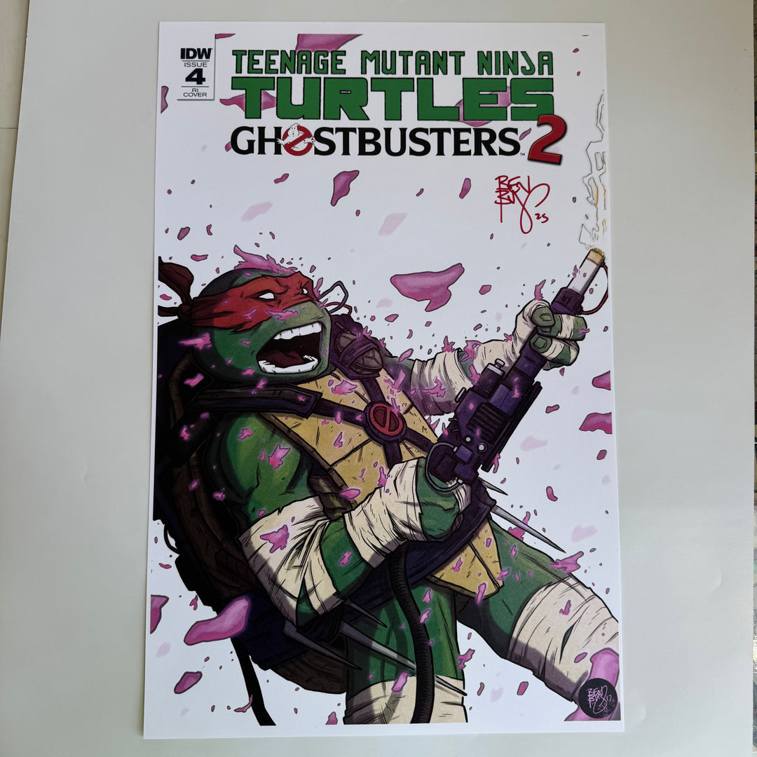 TMNT / GHOSTBUSTERS - RAPHAEL - 11X17 PRINT - SIGNED