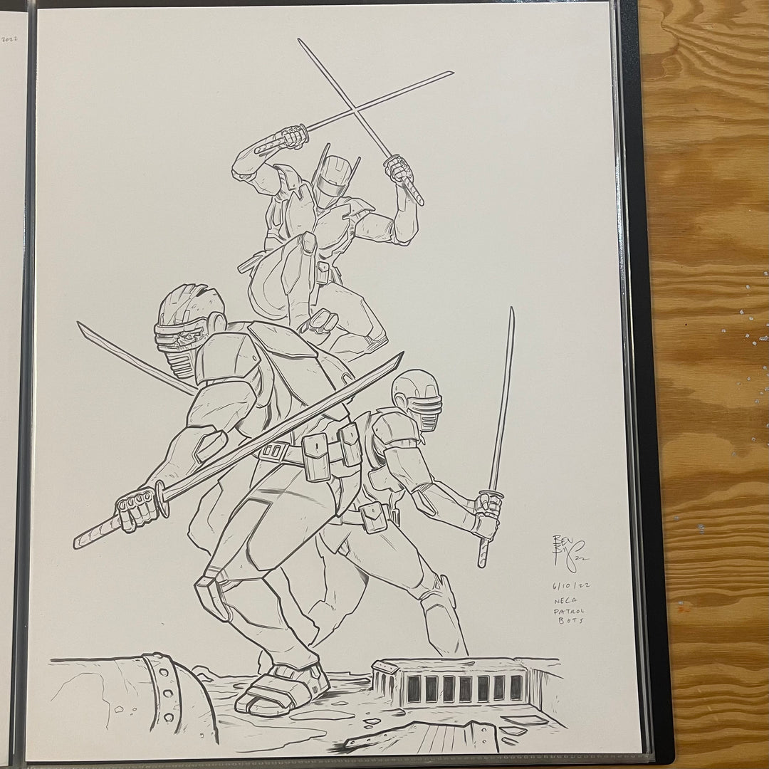 NECA - SYNJA PATROL BOT - ACTION FIGURE PACKAGING - (ORIGINAL ART)