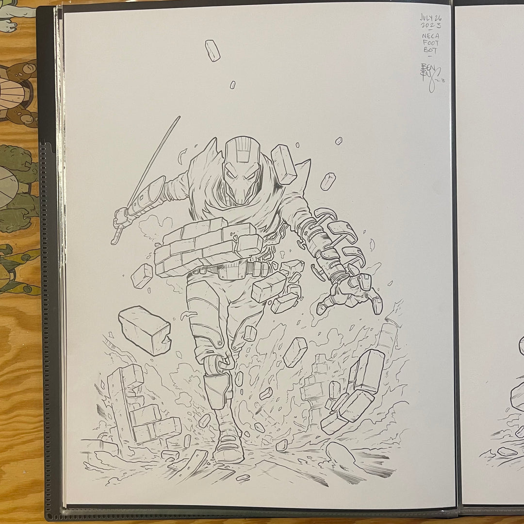 NECA - FOOT BOT - ACTION FIGURE PACKAGING - (ORIGINAL ART)
