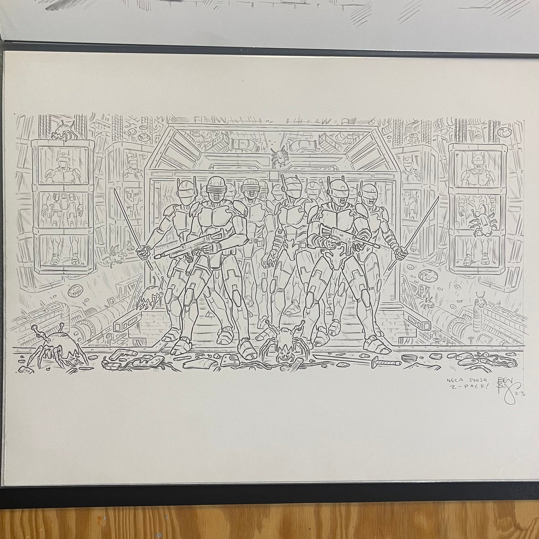 NECA - SYNJA PATROL TROOP REINFORCEMENTS - ACTION FIGURE PACKAGING - (ORIGINAL ART)