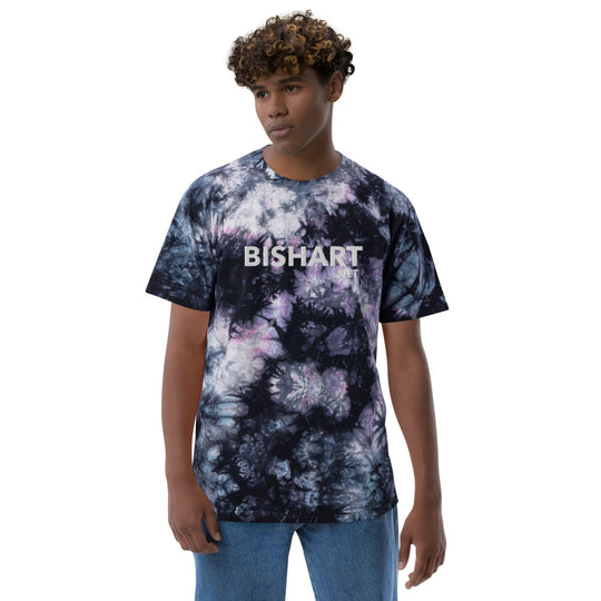 BISHART.NET OVERSIZED TIE-DYE EMBROIDERED SHIRT