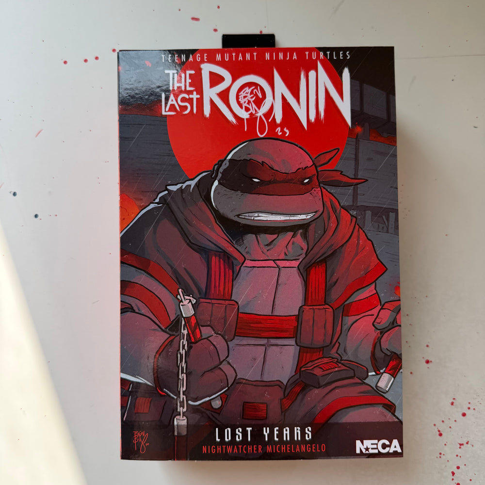 NECA - LAST RONIN - NIGHTWATCHER MICHELANGELO - SIGNED & SKETCHED