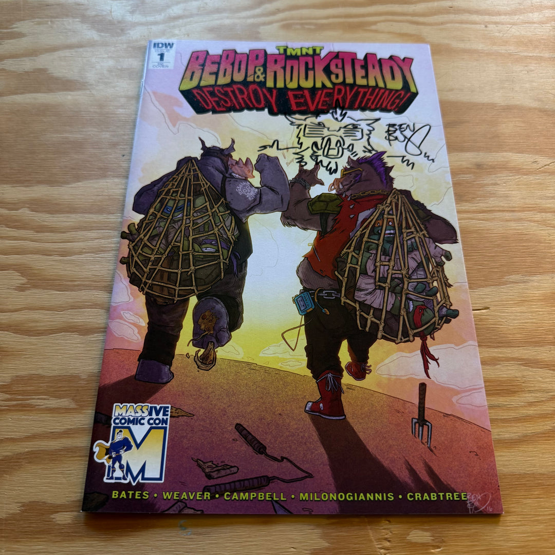 TMNT - BEBOP & ROCKSTEADY DESTROY EVERYTHING - ISSUE 1 - SIGNED & SKETCHED