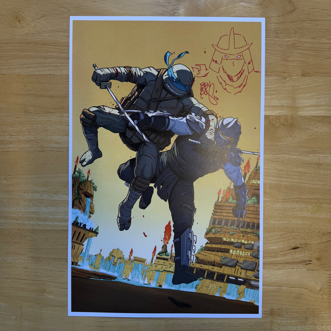 TMNT BATTLE NEXUS - 11x17 PRINT - SIGNED & SKETCHED