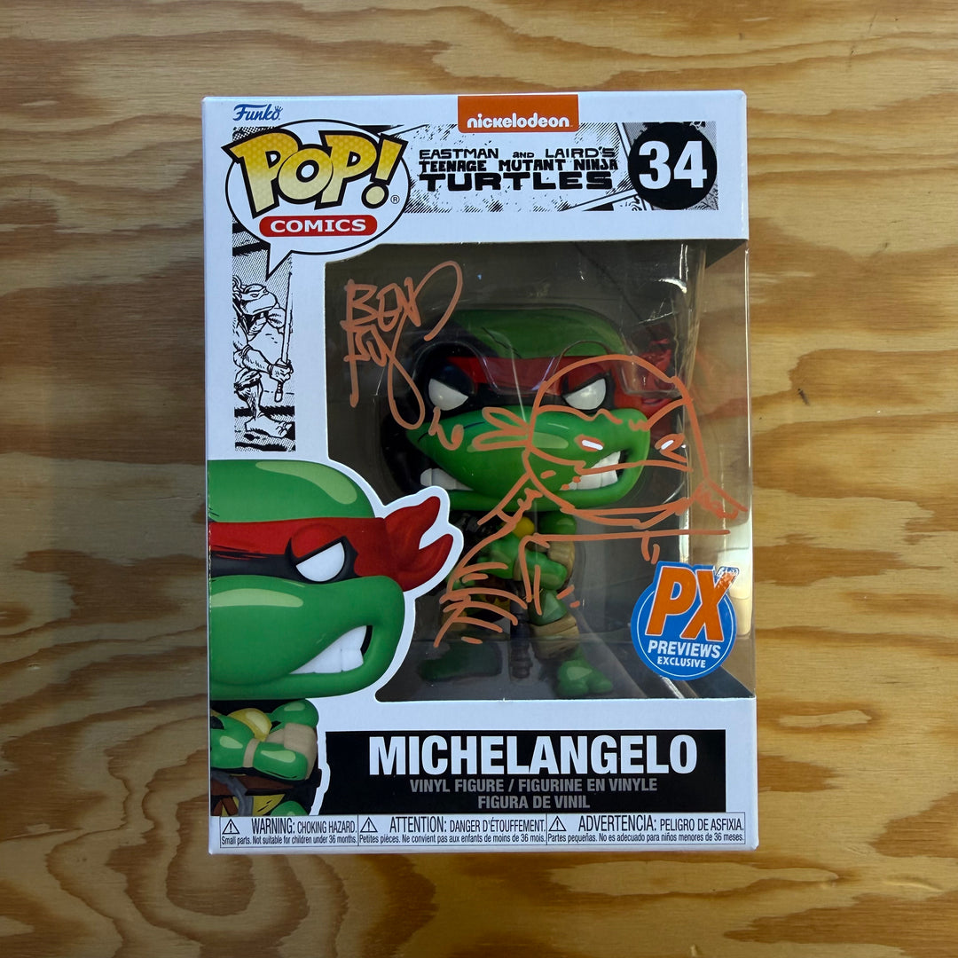 FUNKO POP - TMNT MICHELANGELO - SIGNED & SKETCHED