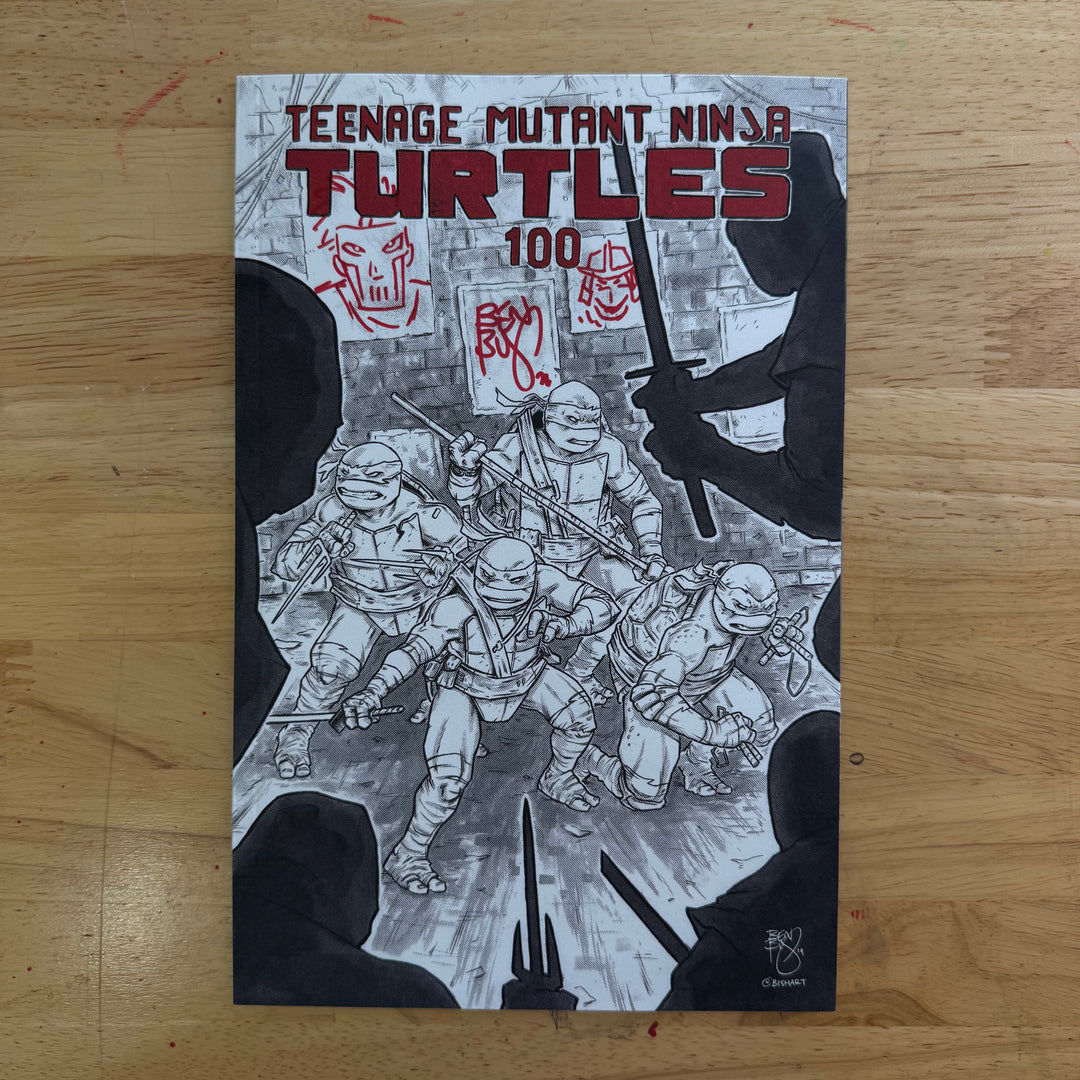 TMNT - ISSUE 100 - SPLIT DECISION VARIANT - SIGNED & SKETCHED