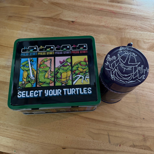 TMNT LUNCHBOX W/ THERMOS - SIGNED & SKETCHED
