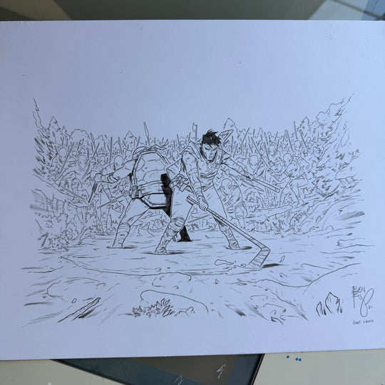 * ORIGINAL ART * CASEY JONES & RAPHAEL LOOT CRATE TMNT LUNCHBOX ARTWORK  (SIDE A)