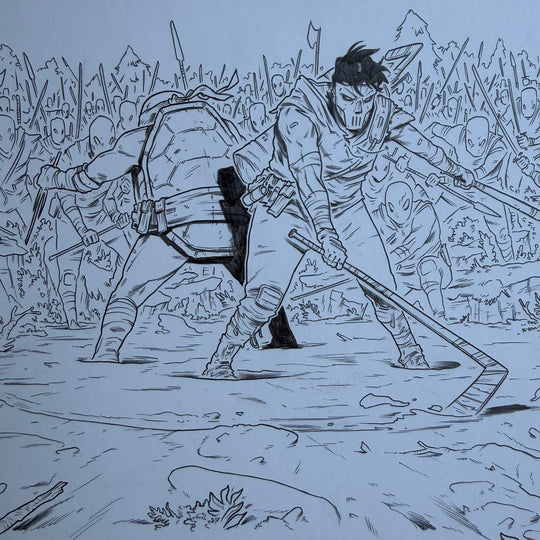 * ORIGINAL ART * CASEY JONES & RAPHAEL LOOT CRATE TMNT LUNCHBOX ARTWORK  (SIDE A)