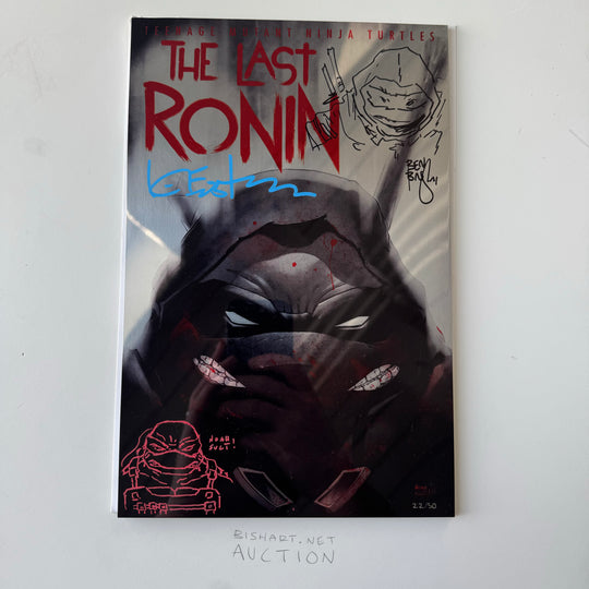 LAST RONIN - ISSUE 2 BKC METAL EXCLUSIVE COVER - SIGNED & SKETCHED (BEN BISHOP, NOAH SULT) - SIGNED (KEVIN EASTMAN) **MINOR DAMAGE**