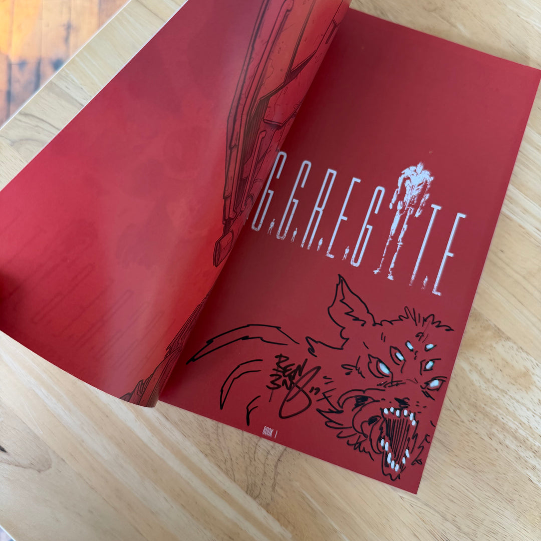 THE AGGREGATE - SIGNED SANTOLUCO COVER -  SIGNED & SKETCHED BY BISHOP