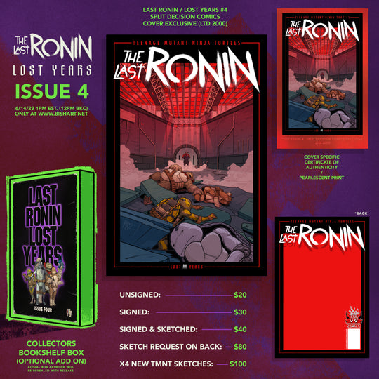 LAST RONIN - LOST YEARS #4 - SPLIT DECISION COMICS EXCLUSIVE (LTD.2000)