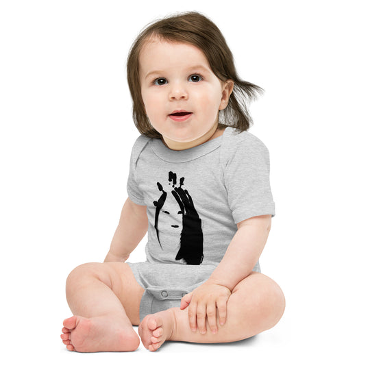 NATHAN THE CAVEMAN - BABY ONESIE (BLACK INK)