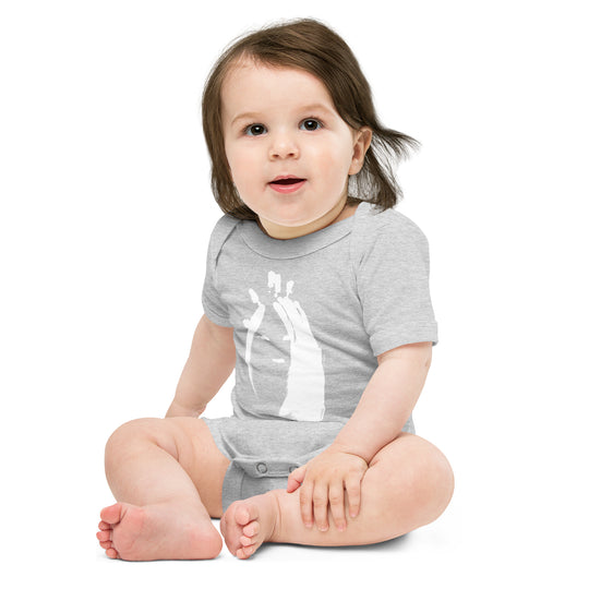 NATHAN THE CAVEMAN - BABY ONESIE (WHITE INK)