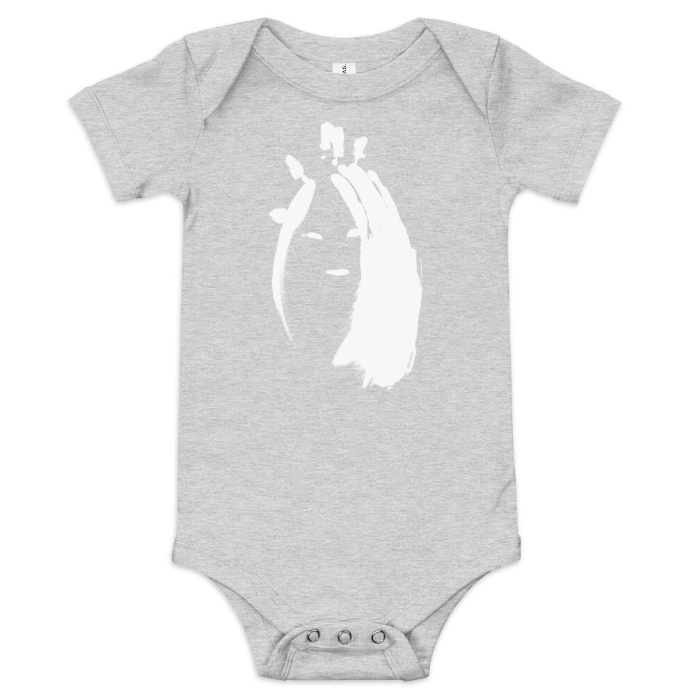 NATHAN THE CAVEMAN - BABY ONESIE (WHITE INK)