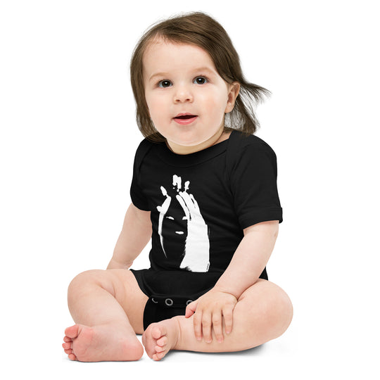 NATHAN THE CAVEMAN - BABY ONESIE (WHITE INK)