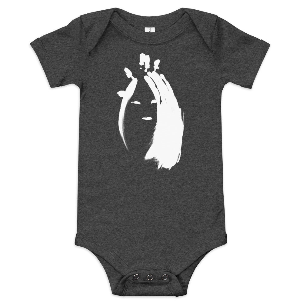 NATHAN THE CAVEMAN - BABY ONESIE (WHITE INK)