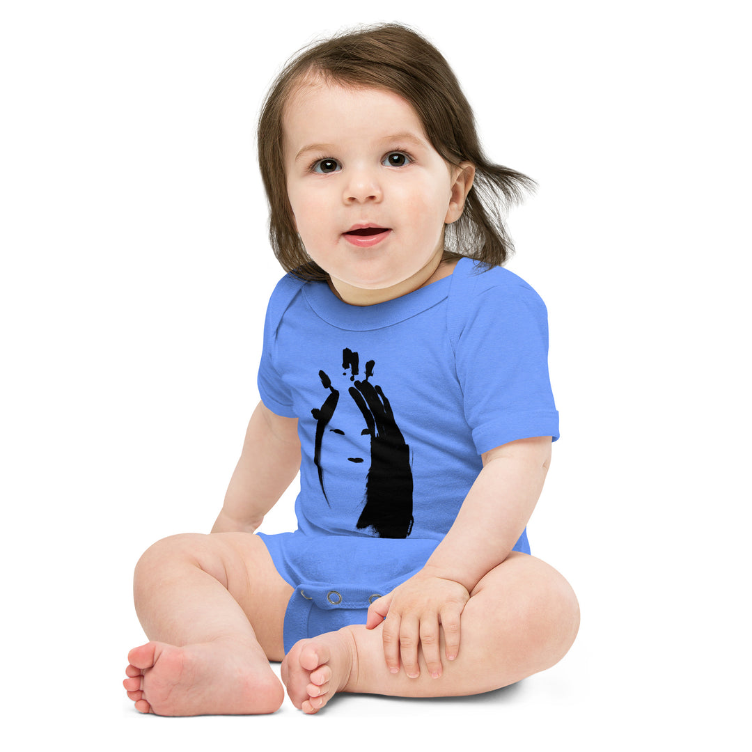 NATHAN THE CAVEMAN - BABY ONESIE (BLACK INK)