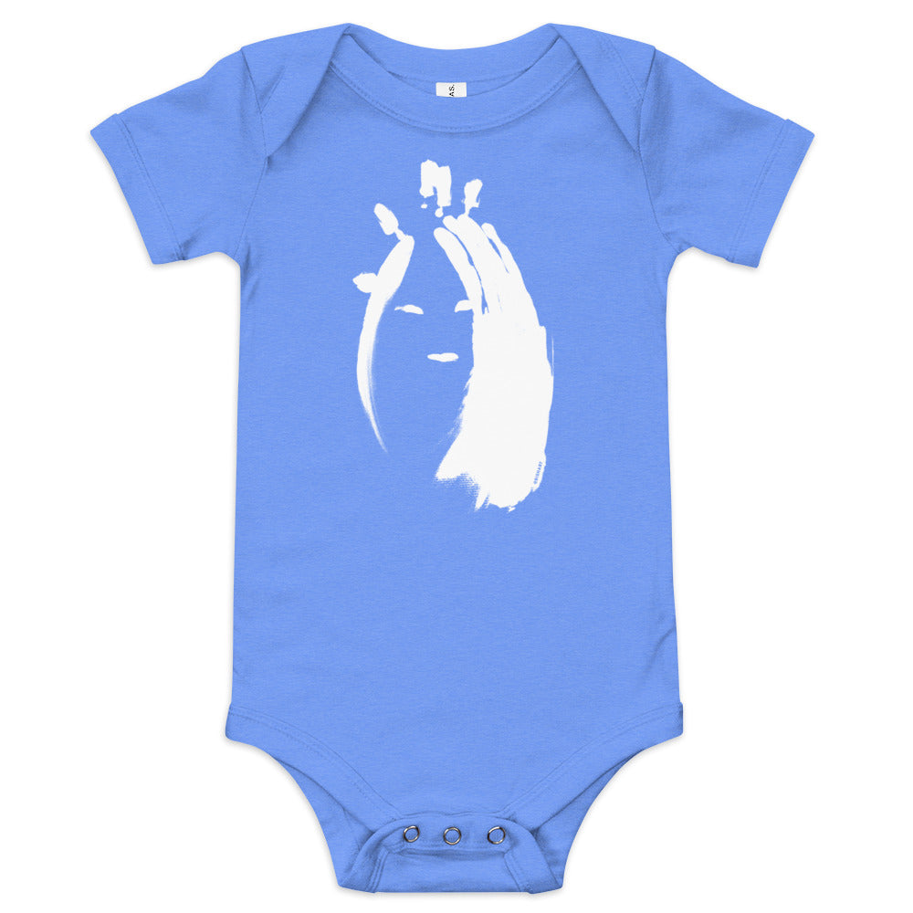 NATHAN THE CAVEMAN - BABY ONESIE (WHITE INK)