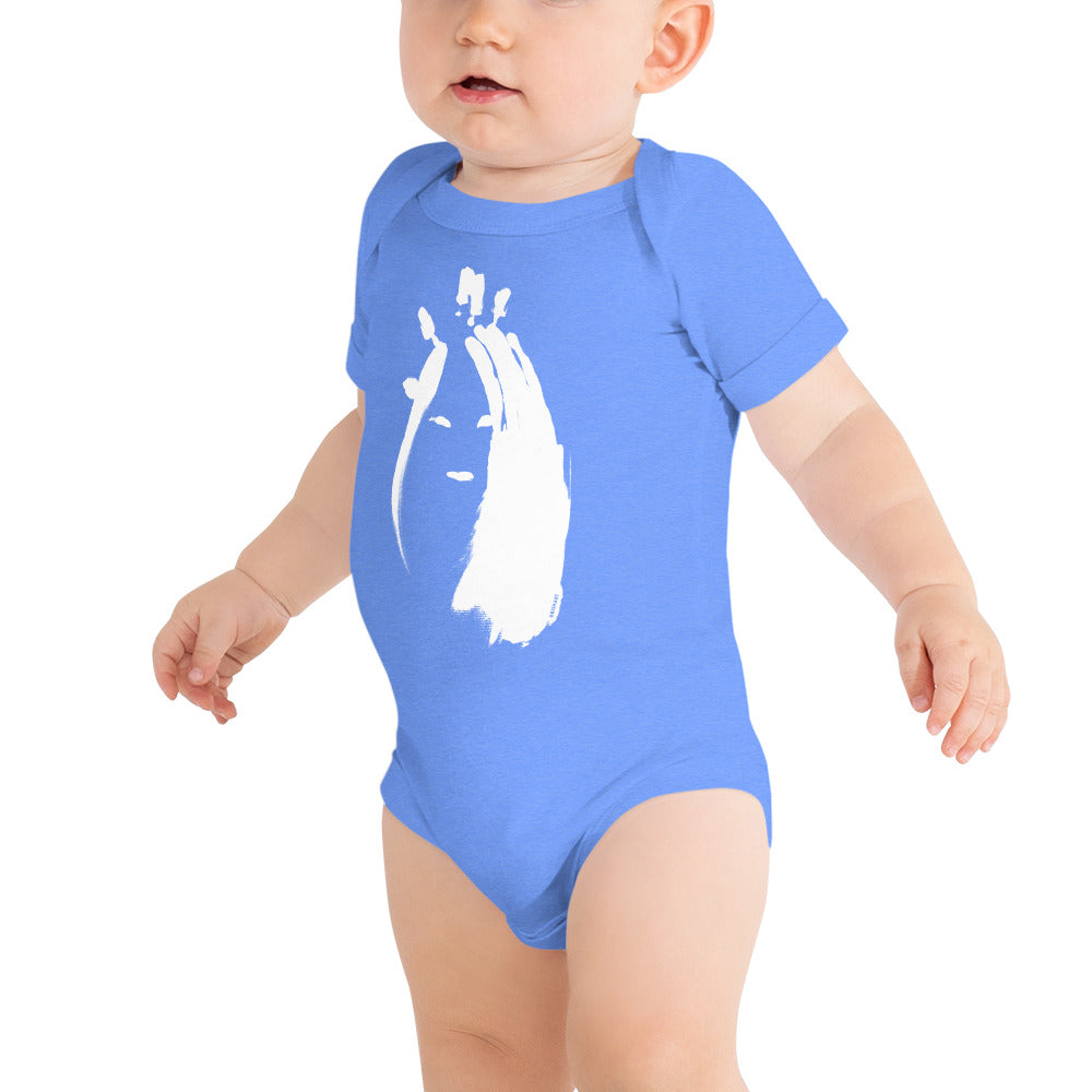 NATHAN THE CAVEMAN - BABY ONESIE (WHITE INK)