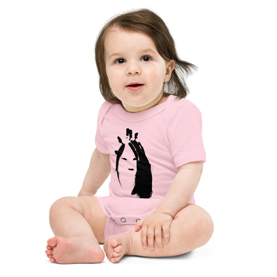 NATHAN THE CAVEMAN - BABY ONESIE (BLACK INK)