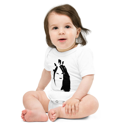 NATHAN THE CAVEMAN - BABY ONESIE (BLACK INK)