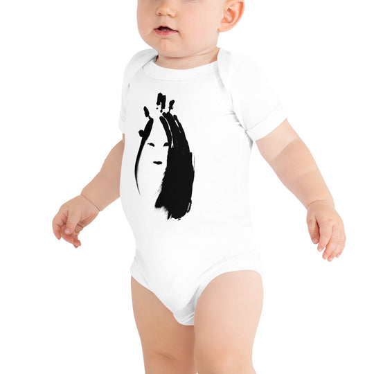 NATHAN THE CAVEMAN - BABY ONESIE (BLACK INK)