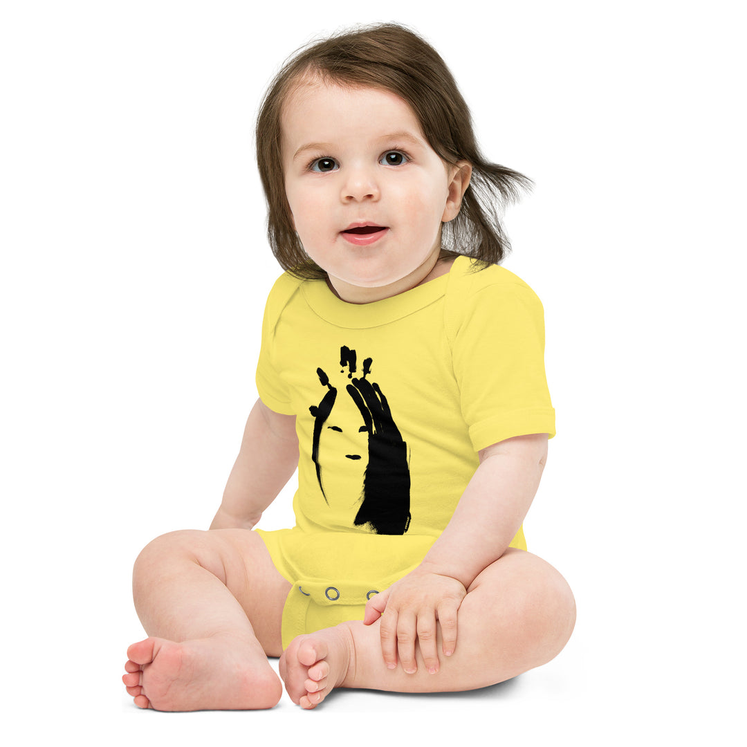 NATHAN THE CAVEMAN - BABY ONESIE (BLACK INK)