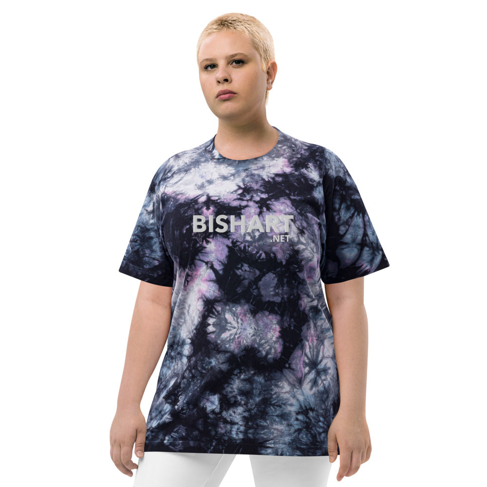 BISHART.NET OVERSIZED TIE-DYE EMBROIDERED SHIRT