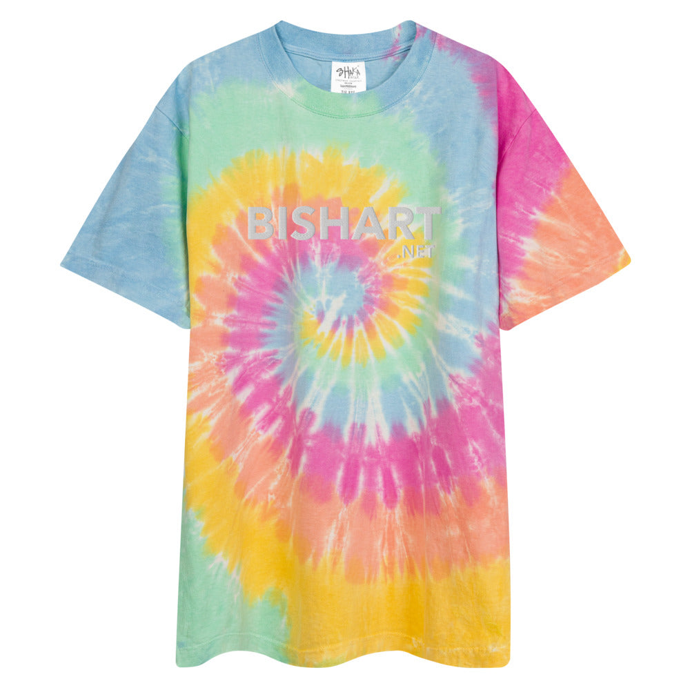 BISHART.NET OVERSIZED TIE-DYE EMBROIDERED SHIRT